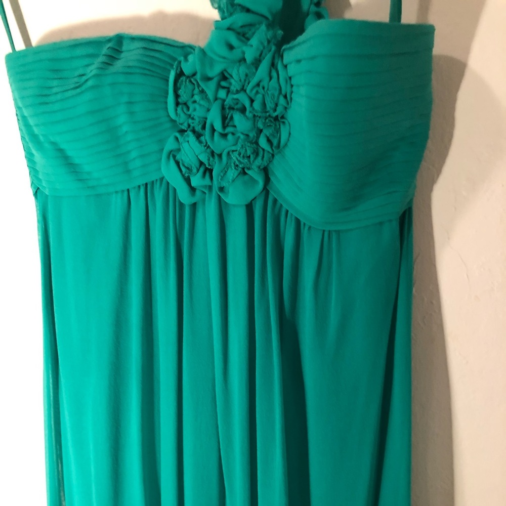 NEW! BCBG - One strap emerald silk maxi dress